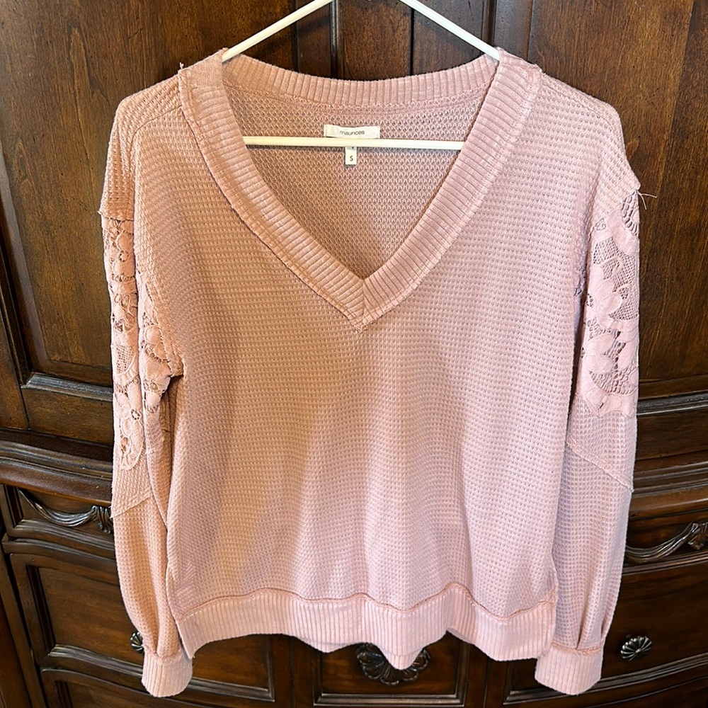 Maurices Long Sleeve Waffle Top